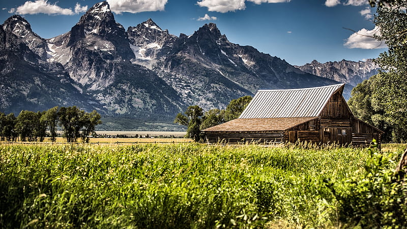 Grand Tetons From Mormon Row, USA, National Park, bonito, graphy, Wyoming, wide screen, Grand Tetons, nature, scenery, landscape, HD wallpaper