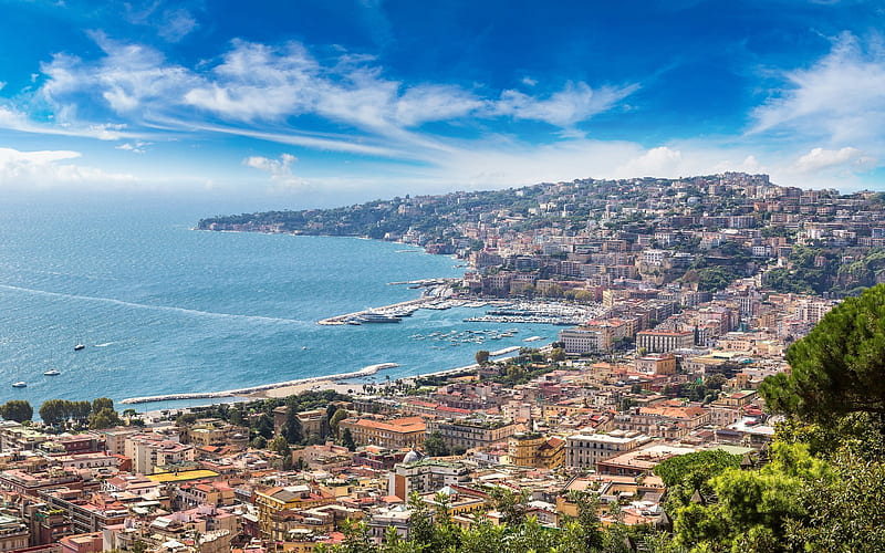 Naples, Bay, Gulf of Naples, Tyrrhenian Sea, Sorrento, summer, Italy, HD wallpaper
