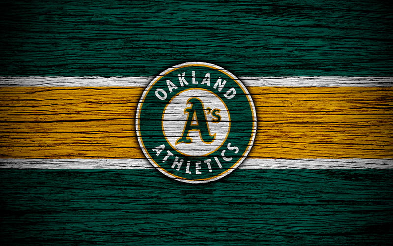 Oakland Athletics MLB, baseball, USA, Major League Baseball, wooden texture, art, baseball club, HD wallpaper