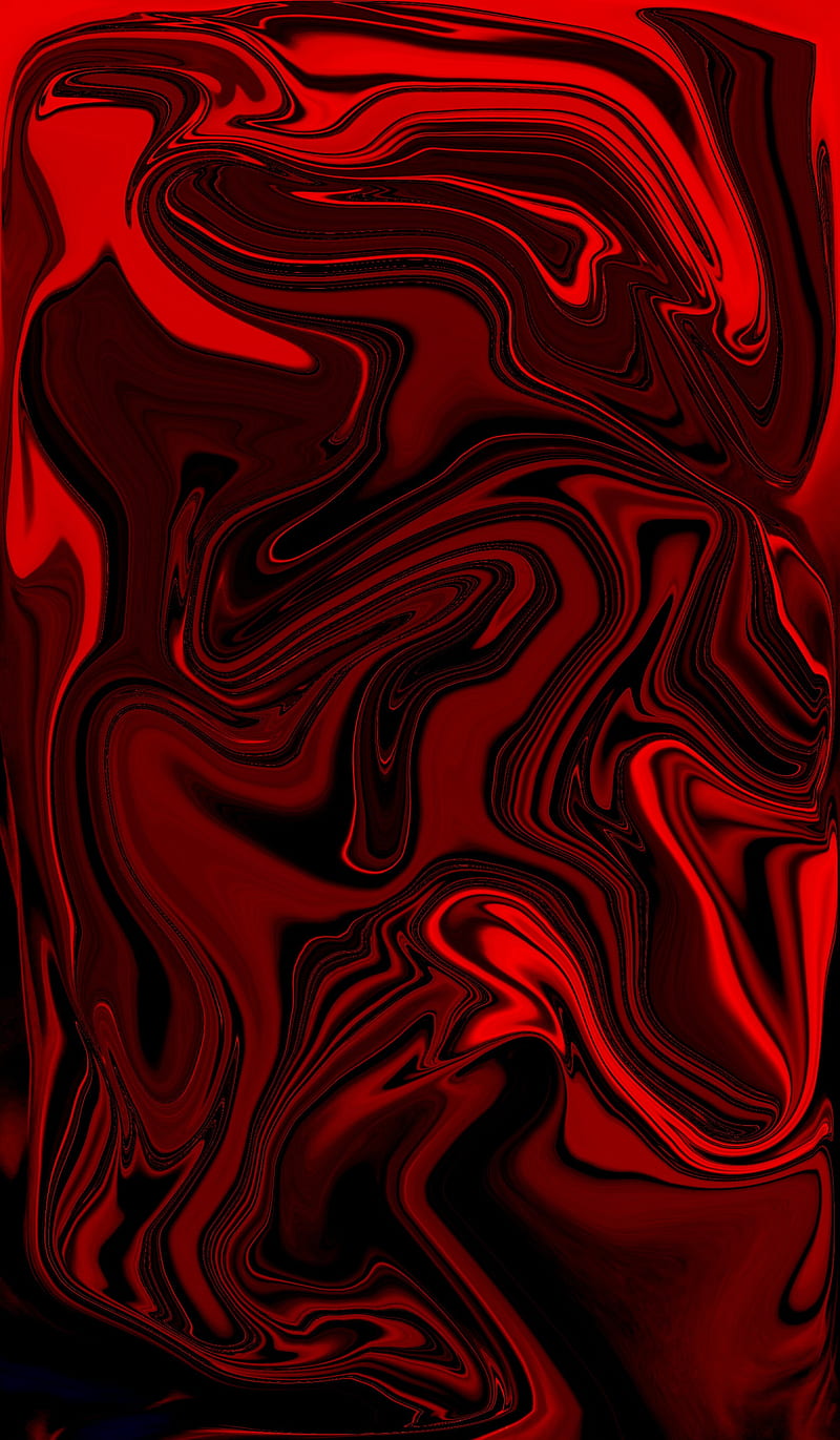 Abstract red liquid, colored, flow, liquids, magma, red and black, water color, HD phone wallpaper