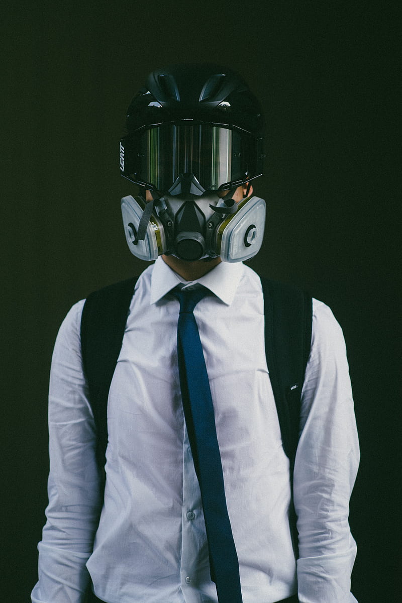 gas mask, mask, man, helmet, respirator, HD phone wallpaper