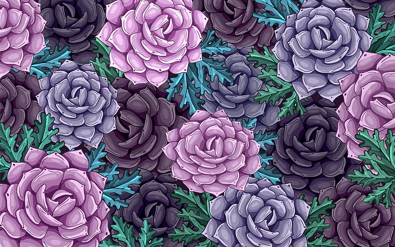 purple roses texture, retro backgrounds, floral retro texture, purple flower background, HD wallpaper