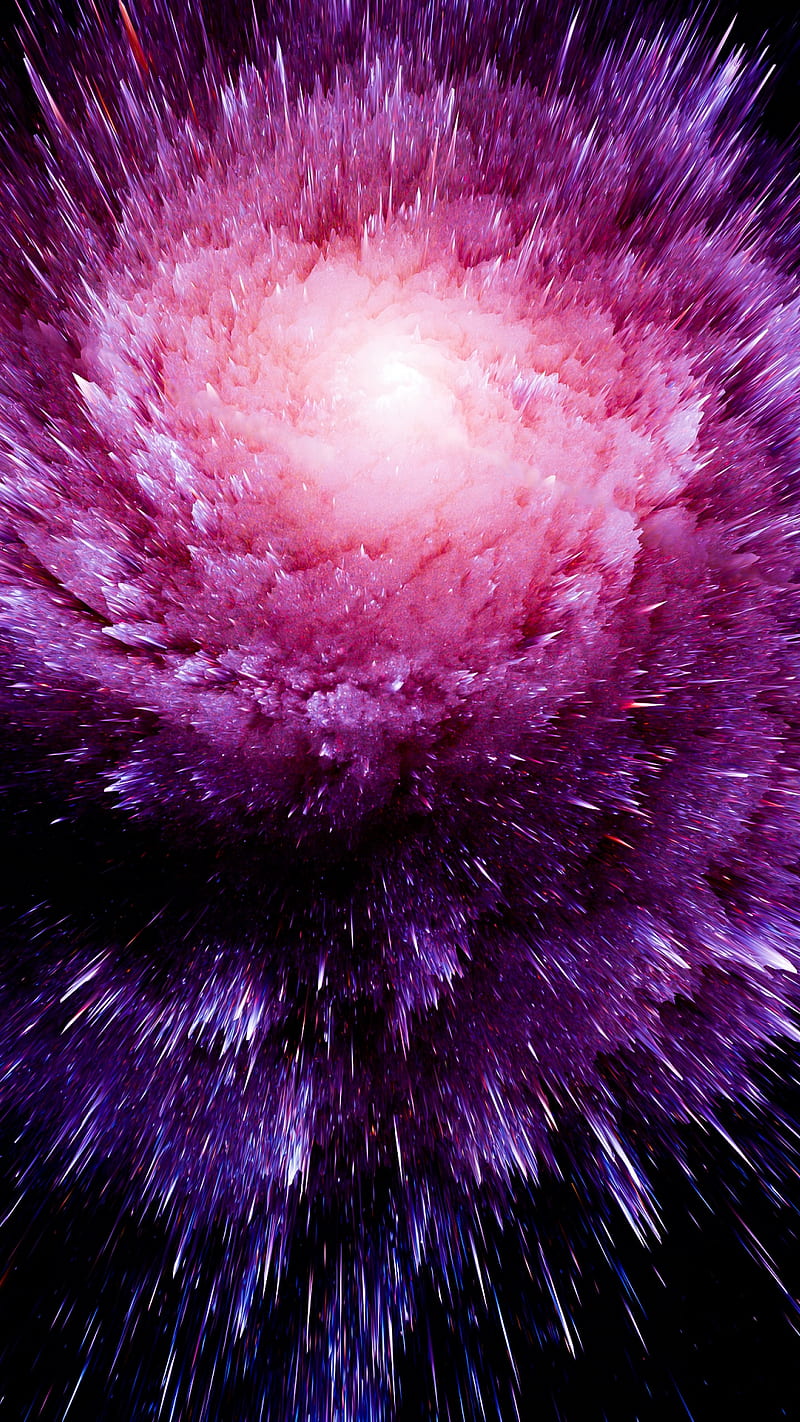 Bright Cosmic Explosion , pointed, volume, shapes, bright lines, cosmic explosion, universe, space, HD phone wallpaper