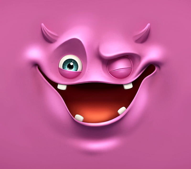 Funny Face, happy, pink, HD wallpaper