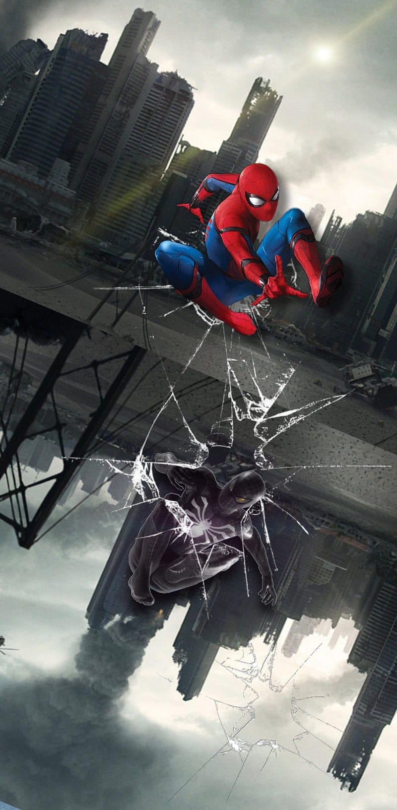 Spiderman Vs Venom, electric blue, Spidervenom, art, Spiderman NWH, Marvel  comics, HD phone wallpaper | Peakpx