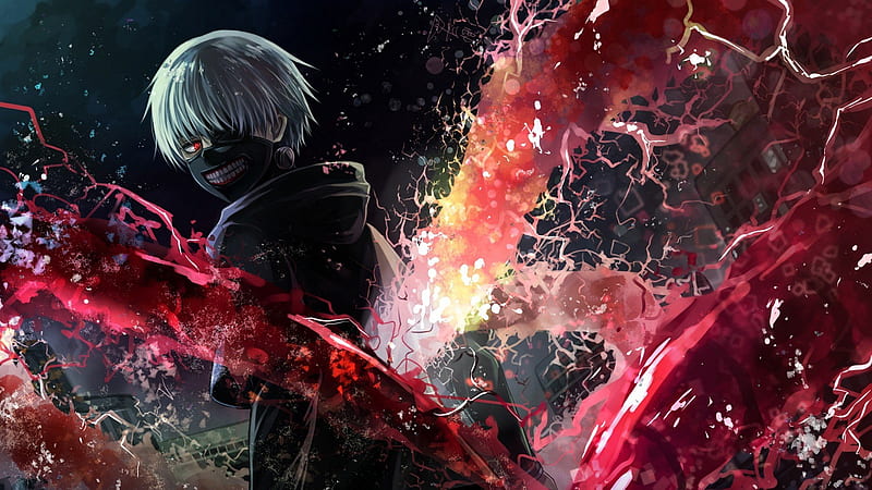 Download wallpaper 1920x1080 ken kaneki, angry, anime boy, full hd