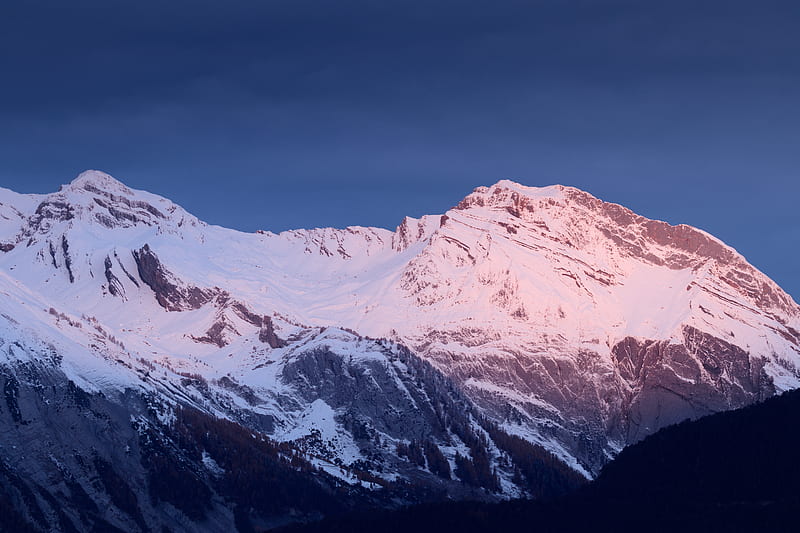snow capped mountain ridge, HD wallpaper