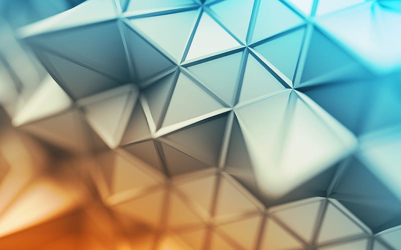 3d blue background, 3d triangles, creative art, abstract 3d background, geomteric backgrounds, HD wallpaper