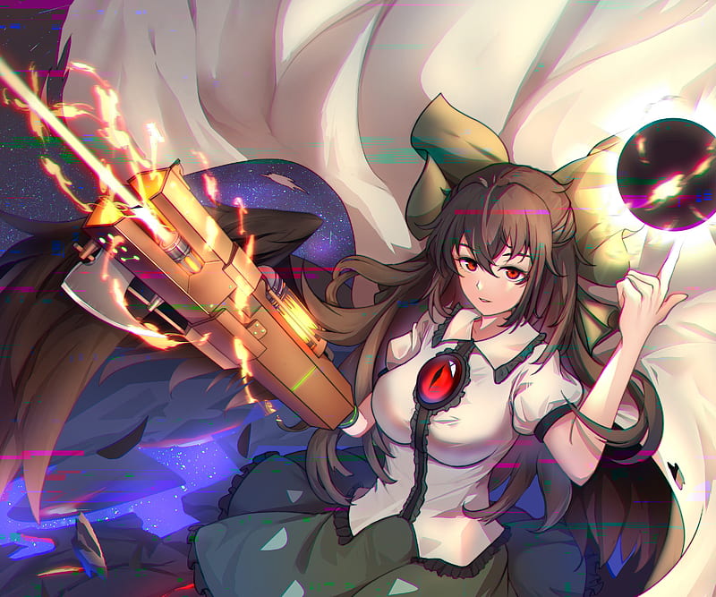 Anime, Touhou, Utsuho Reiuji, HD wallpaper