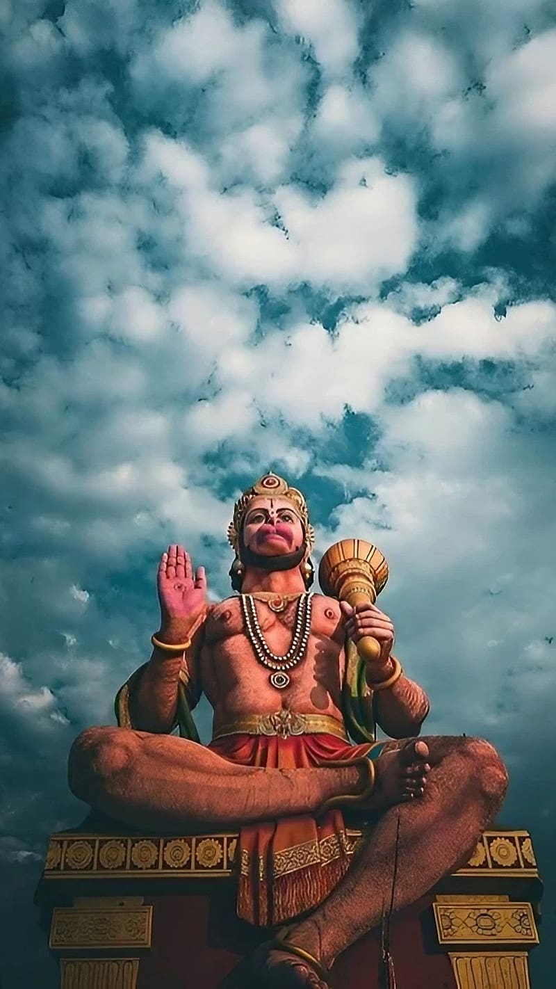 Bajrangbali Ke, Lord Hanuman Statue, hindu god, bhakti, devotional, HD phone wallpaper