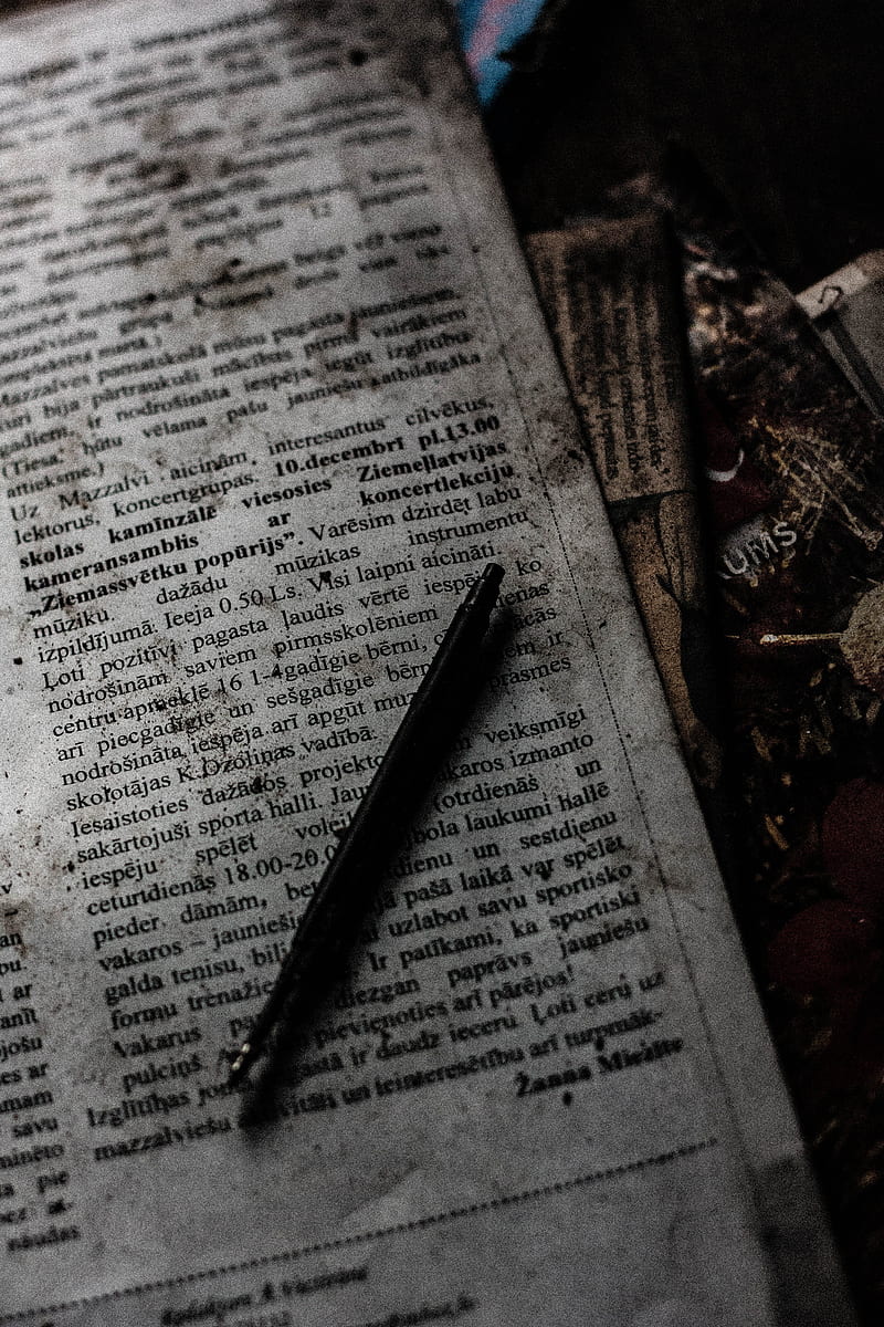 Forgotten future, abandoned, aesthetic, classy, mysterious, newspaper, old, pen, spooky, vintage, HD phone wallpaper