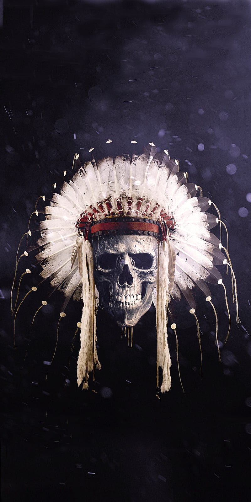 Skull, dark, native american, HD phone wallpaper
