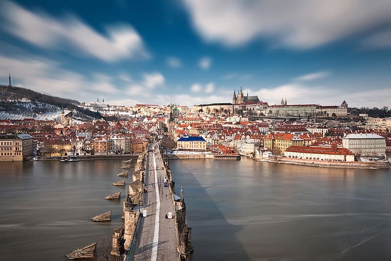 Cities, City, Bridge, Cityscape, Prague, River, Czech Republic, Charles Bridge, HD wallpaper