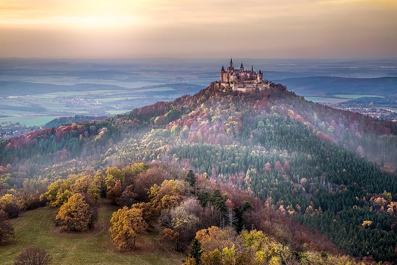 Castles, Hohenzollern Castle, Germany, Castle, Baden-Württemberg, Landscape, HD wallpaper