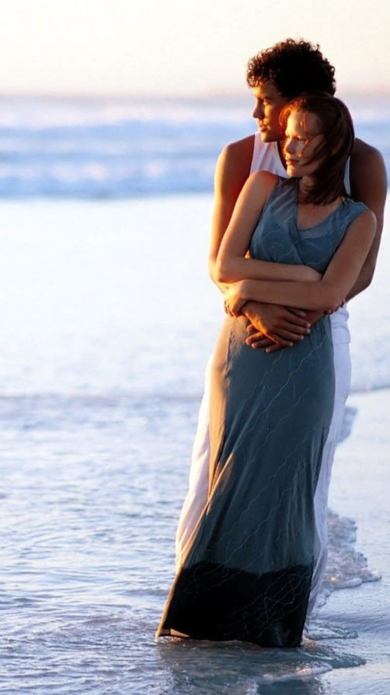 Couple at the beach, couple in love, i love you, i love u ...