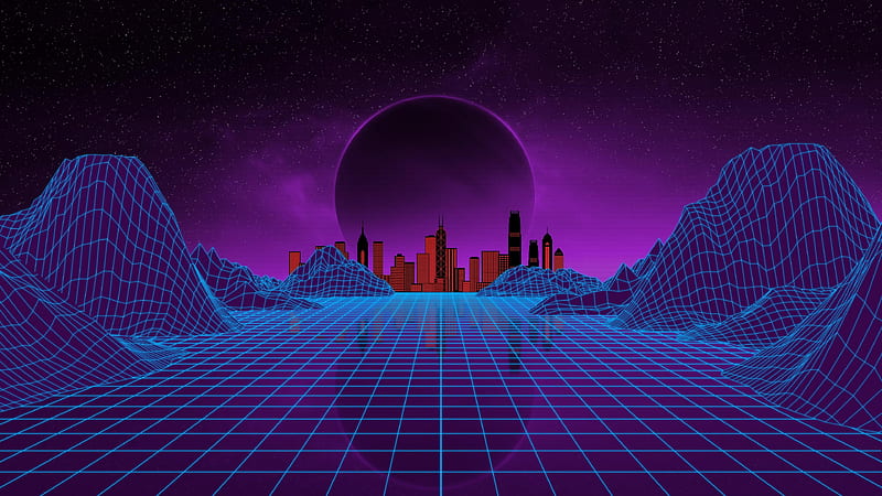 Artistic Space Purple Night Virtual Reality Vaporwave, HD wallpaper