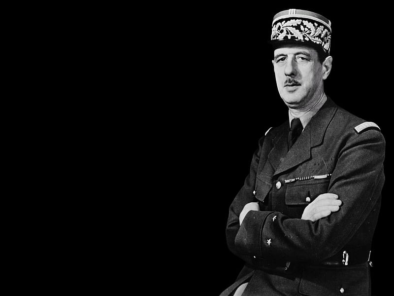 General De Gaulle, general, guerra, black and white, black, president, politique skz, graphy, france, de gaulle, popular, other, HD wallpaper