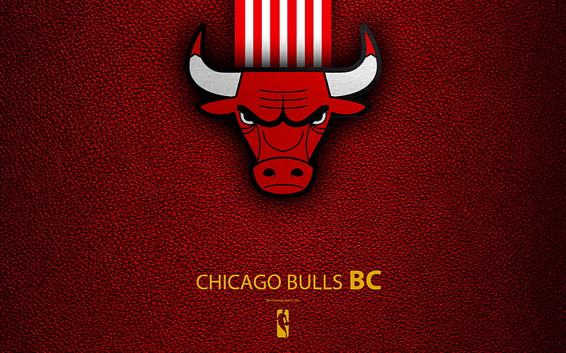 Chicago Bulls logo, basketball club, NBA, basketball, emblem, leather texture, National Basketball Association, Chicago, Illinois, USA, Central Division, Eastern Conference, HD wallpaper