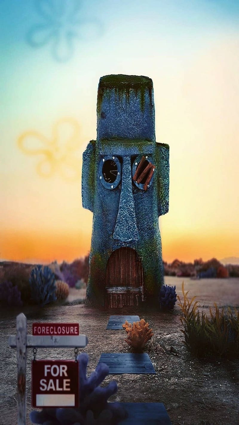 Squidward House, cartoon, home, nick, spongebob squarepants, underwater, HD phone wallpaper