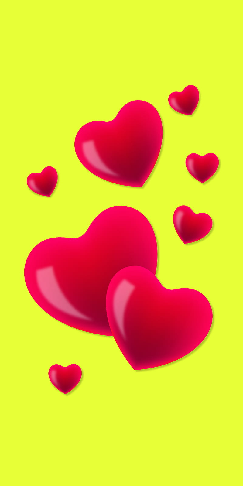 Corazones, 3d, february, love, lovers, romance, romantic, valentine,  yellow, HD phone wallpaper | Peakpx