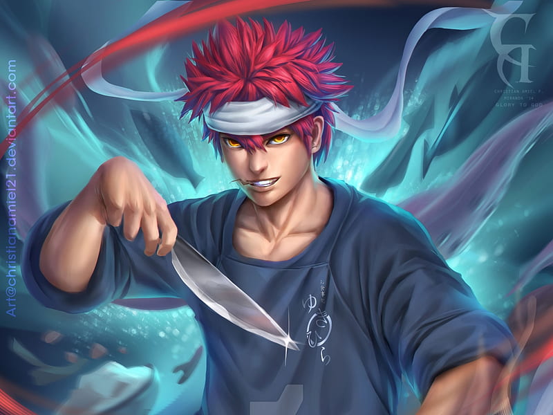 Anime, Food Wars: Shokugeki no Soma, Boy, Red Hair, Sōma Yukihira, HD  wallpaper