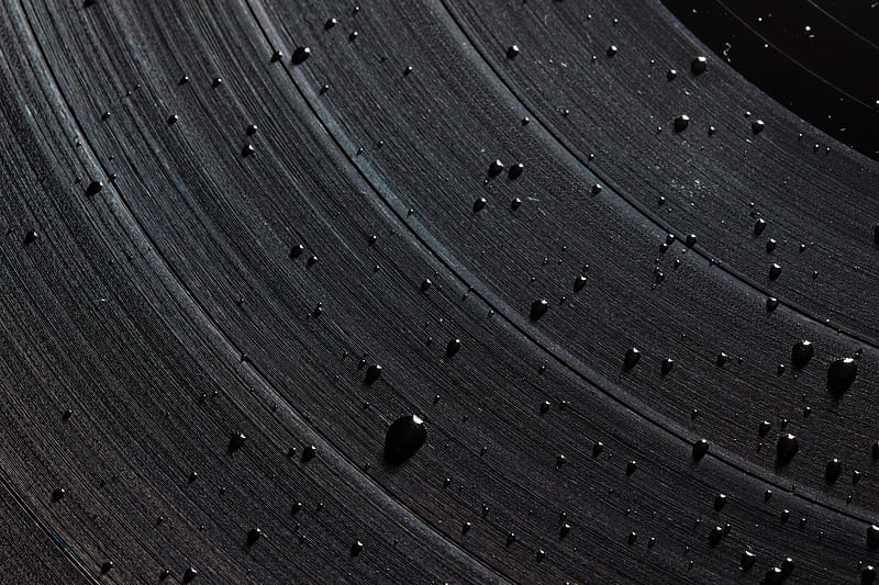 droplets on vinyl disc close-up graphy, HD wallpaper