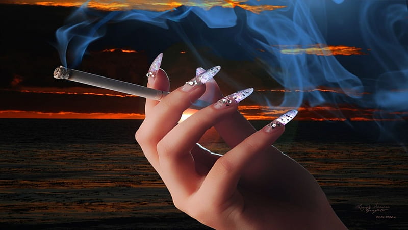 9. Cigarette Nail Art with Real Cigarettes - wide 1