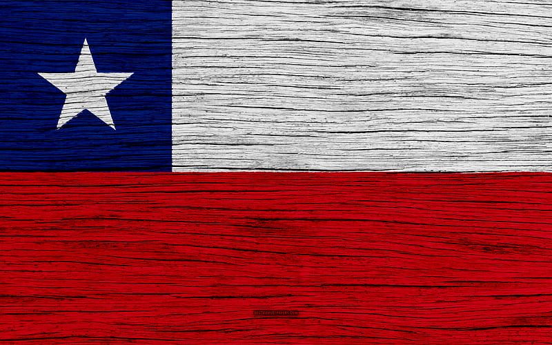 Flag of Chile South America, wooden texture, Chilean flag, national symbols, Chile flag, art, Chile, HD wallpaper