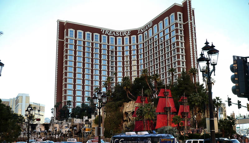 Treasure Island Casino 1, Treasure Island, USA, cityscape, Nevada, casino, graphy, wide screen, scenery, Las Vegas, HD wallpaper