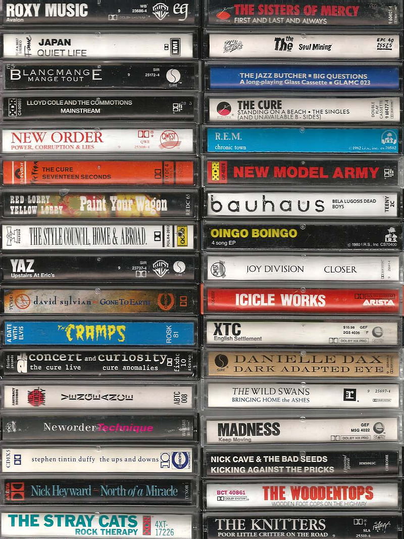 Cassette stack1, 80s, alternative, mix, punk, retro, rock, tape, HD phone wallpaper