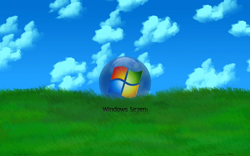 61 - Windows 7, 7, microsoft, sky, clouds, vista, windows, ball, green,  windows 7, HD wallpaper | Peakpx
