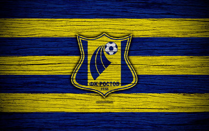 FC Rostov wooden texture, Russian Premier League, soccer, football club, Russia, Rostov, logo, art, football, Rostov FC, HD wallpaper