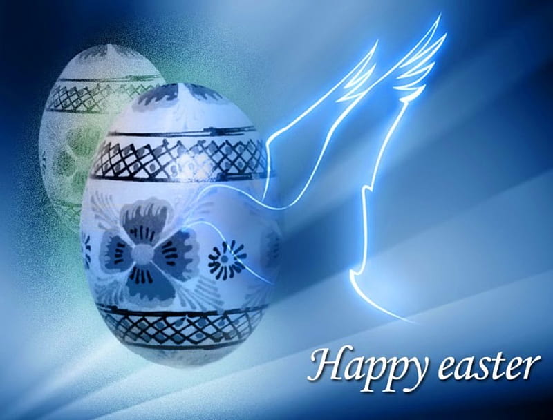 I wish you a peaceful Easter, eggs, Easter, dove, peace, HD wallpaper