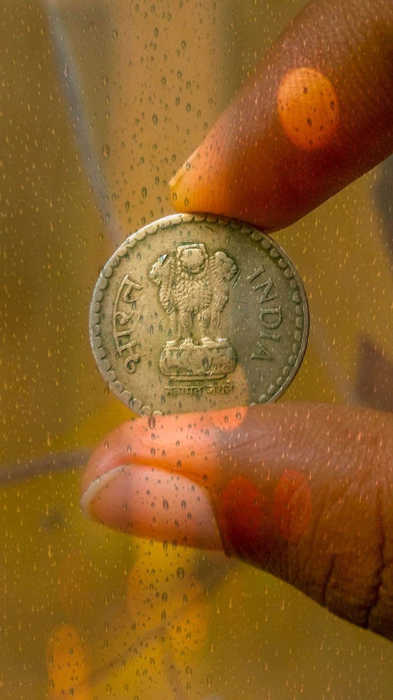 Coin , 5 rupees, desenho, hand, india, rupees, HD phone wallpaper
