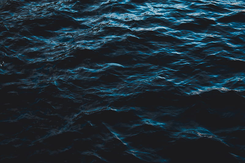 sea, water, ripples, waves, dark, surface, HD wallpaper