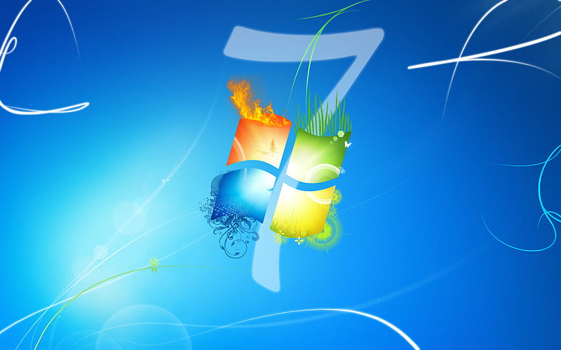 Windows Se7en, windows, seven, abstract, blue, HD wallpaper