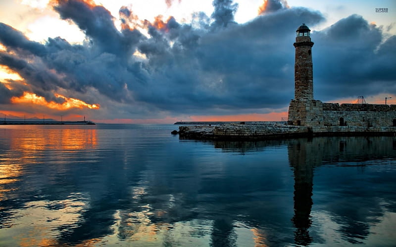 Stone Lighthouse, water, stone, coast, lighthouse, sea, HD wallpaper