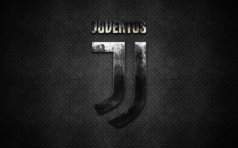 Juventus FC, new logo, metal texture, grunge, creative art, metal logo, Italian football club, champion, Serie A, Italy, HD wallpaper
