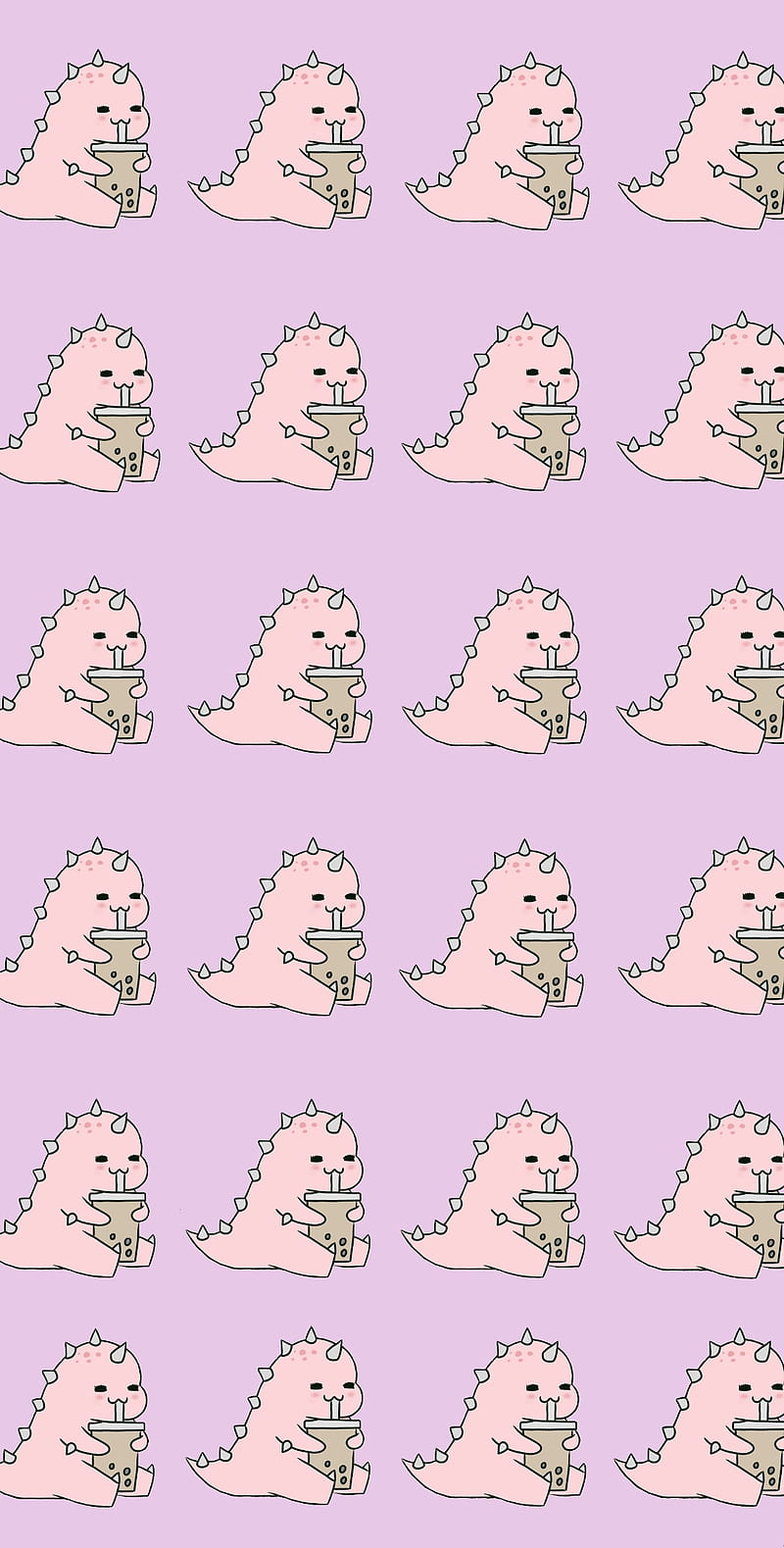 Pink Dino, Girl, Happy, Hd Phone Wallpaper 