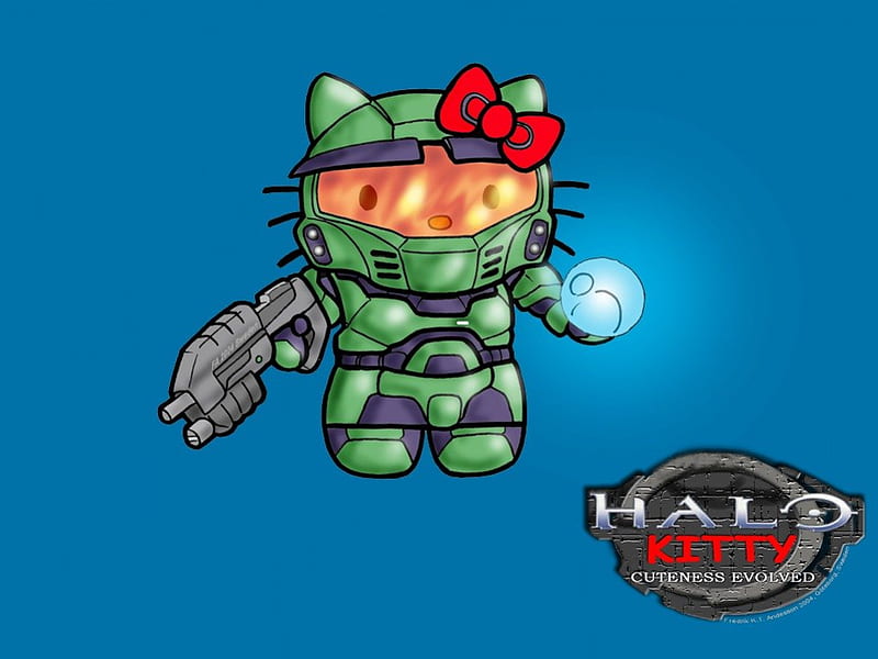 Halo Kitty, Kitty, Funny, Anime, Children, HD wallpaper