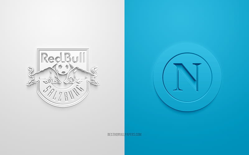 Red Bull Salzburg vs Napoli, Champions League, 2019, promo, football match, Group E, UEFA, Europe, Red Bull Salzburg, Napoli, 3d art, 3d logo, HD wallpaper