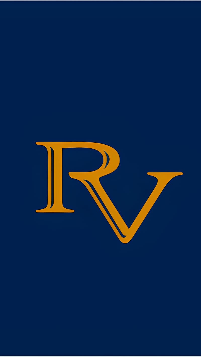R V Name, r v with blue bg, r v, blue bg, letter rv, HD phone wallpaper