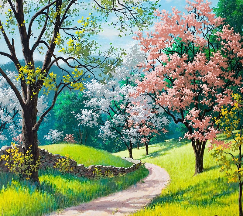 Painting Spring, look, nice, HD wallpaper