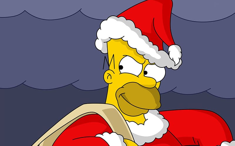 1080P free download | Homer Simpson, Christmas, Holiday, Santa, Santa ...