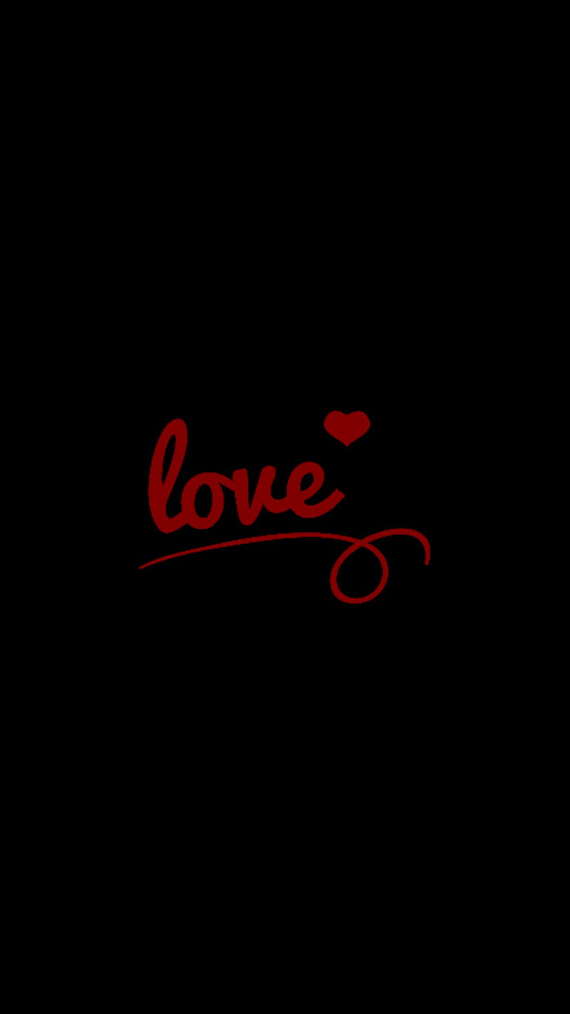 Lovex1, black, classic, dark bg, heart, love, plain, red, red heart,  simple, HD phone wallpaper | Peakpx