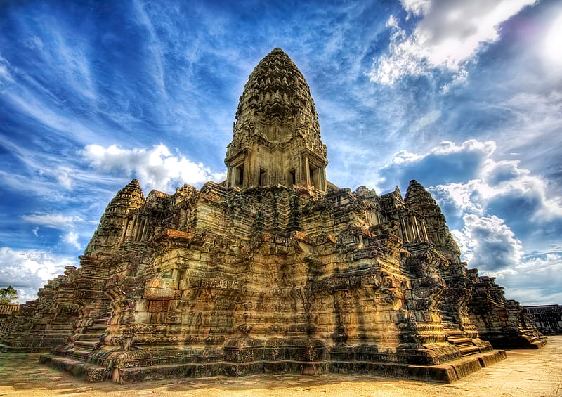 Sky, Building, , Temple, Cloud, Temples, Religious, Angkor Wat, HD wallpaper