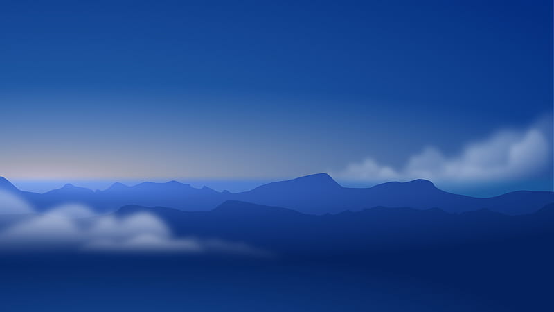 Blue Mountains and Clouds, HD wallpaper