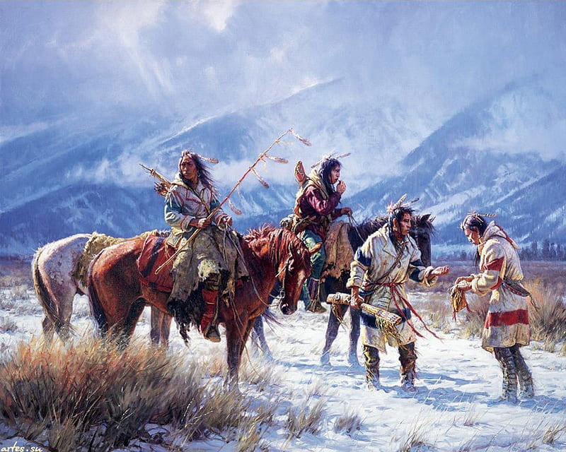 native american art, art, indian, HD wallpaper