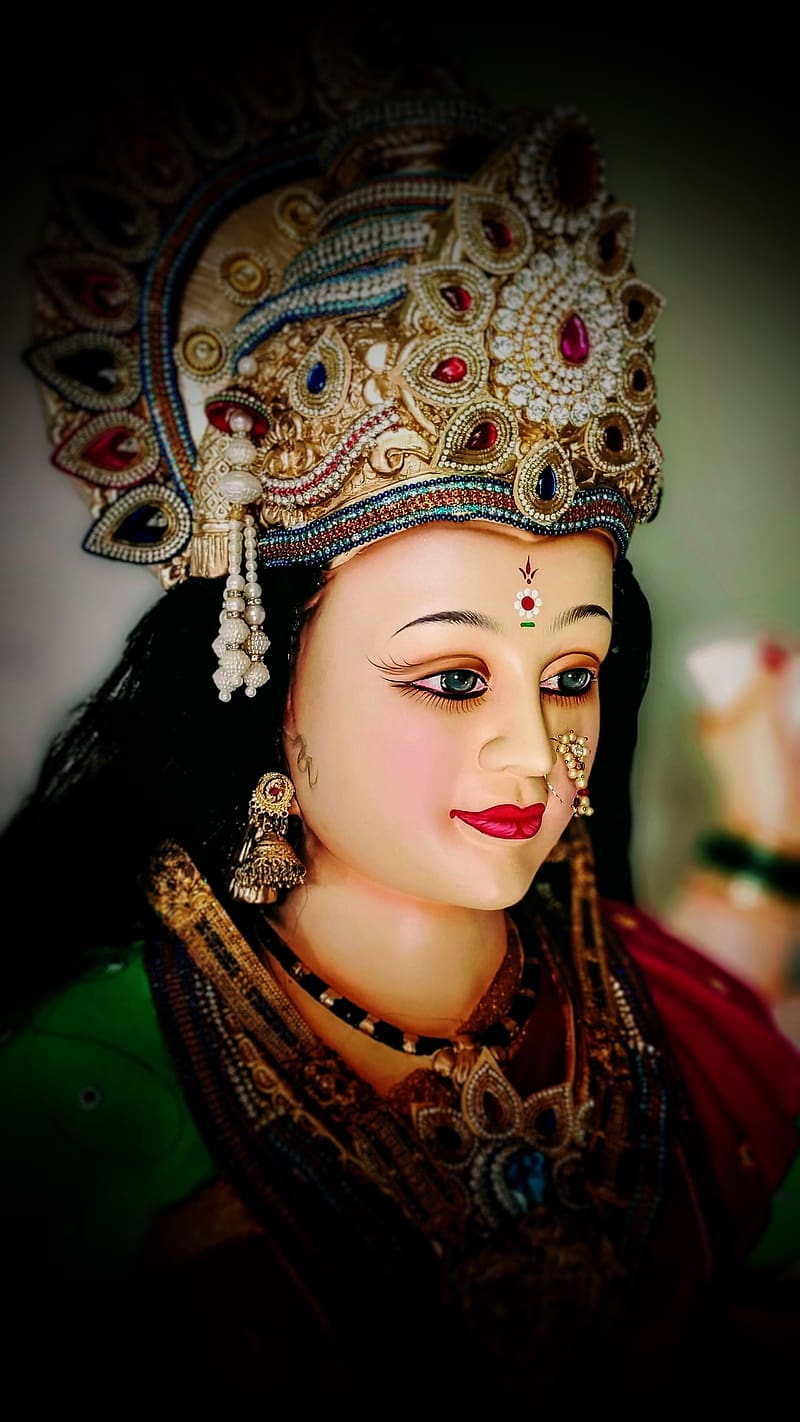 Durga Devi Smile Face, durga devi, smile face, mata rani, HD phone wallpaper