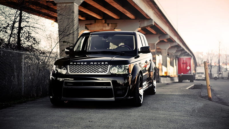 Land Rover, Range Rover Sport, tuning Range Rover, black SUV, cool rims, HD wallpaper